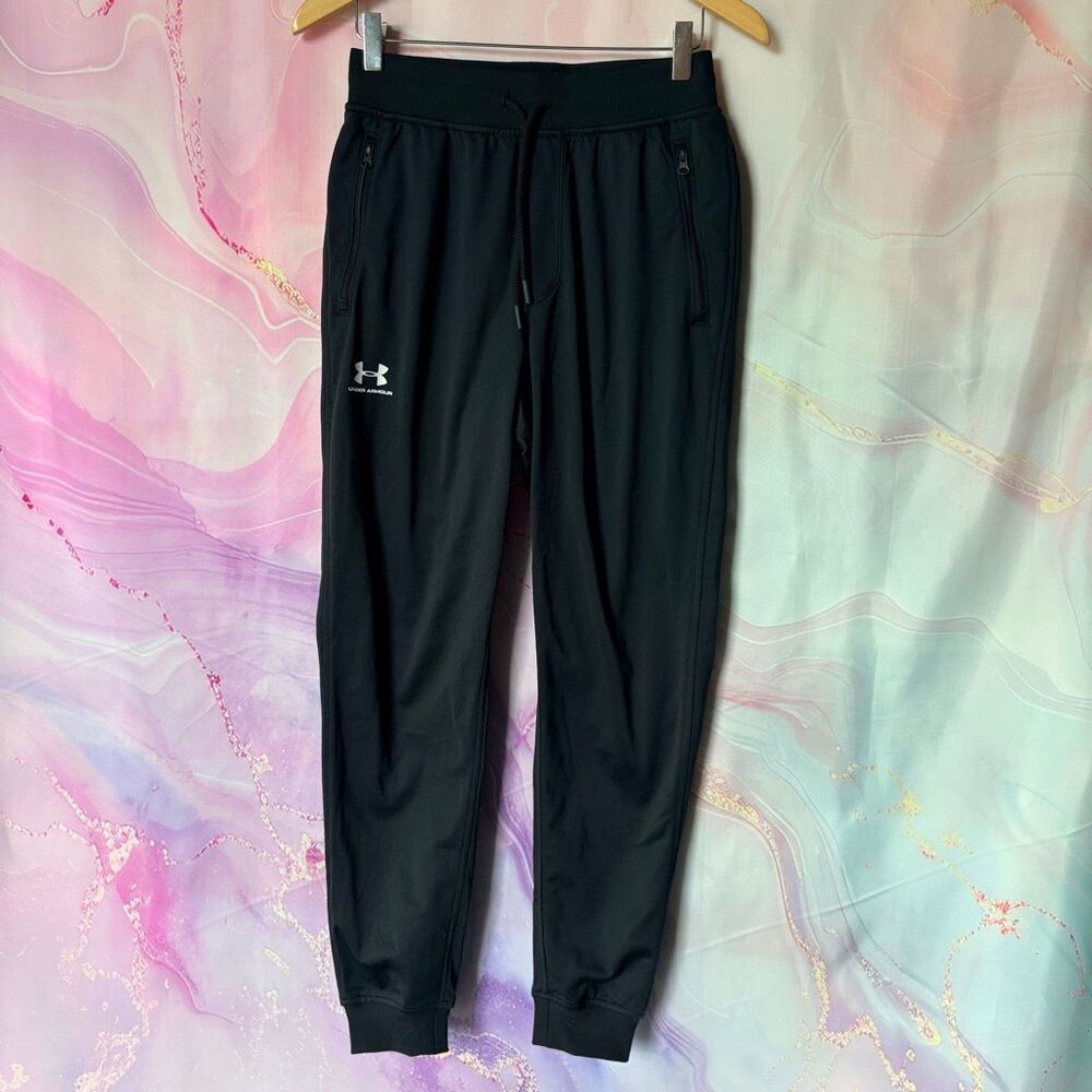 Under Armour S Black Jogger Sweatpants Sporty Athletic Athleisure Preppy Running